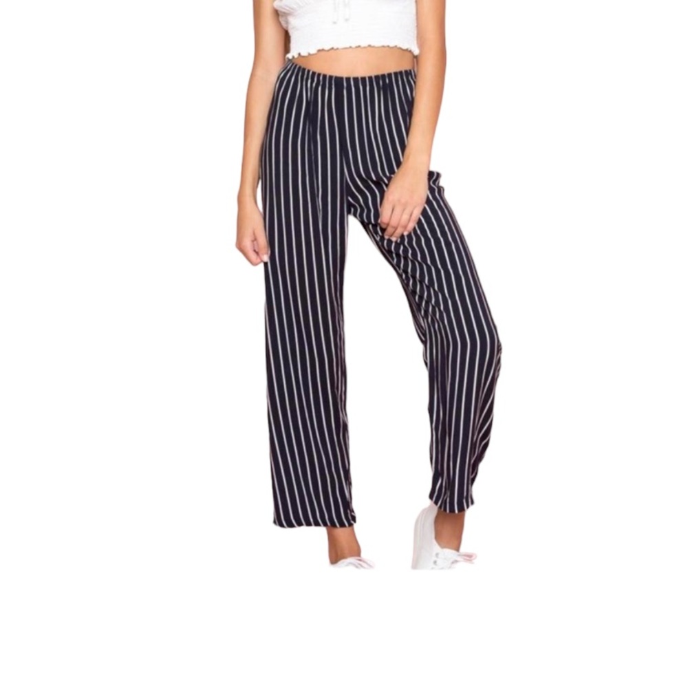 Brandy Melville Navy White Striped Summer Pants - Size XS